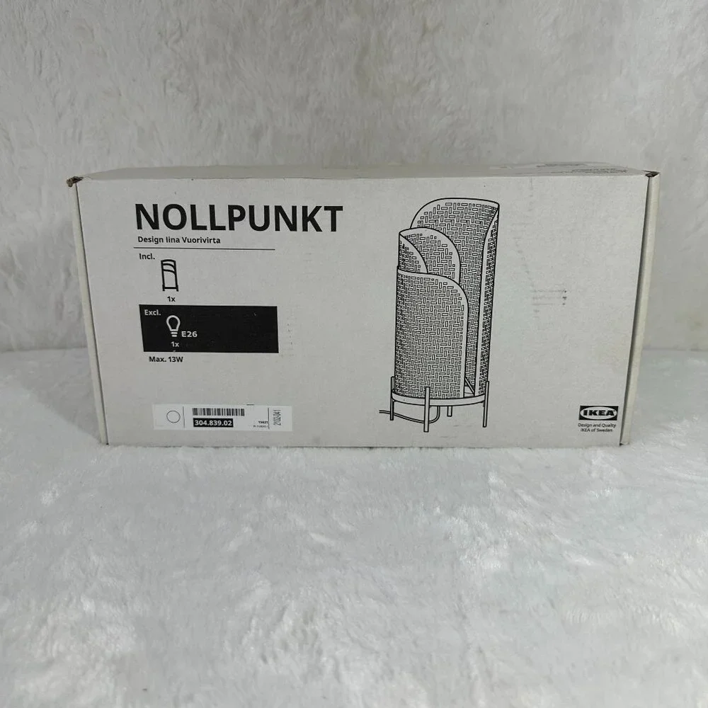 Ikea Nollpunkt Table Lamp Modern White Design LED Bulb Included 13W Max 14